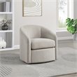 Scranton & Co Contemporary Barrel Swivel Chair in Stone Coastal Fabric