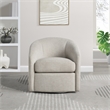 Scranton & Co Contemporary Barrel Swivel Chair in Stone Coastal Fabric