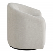 Scranton & Co Contemporary Barrel Swivel Chair in Stone Coastal Fabric