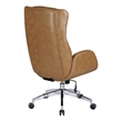 Scranton & Co Executive Office Chair in Nutmeg Faux Leather Tufted