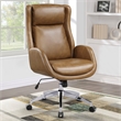 Scranton & Co Executive Office Chair in Nutmeg Faux Leather Tufted