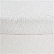 Scranton & Co Round Storage Ottoman in Ivory Sherpa with Wood Feet