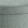 Scranton & Co Round Storage Ottoman in Light Gray Mist Fabric Wood Feet