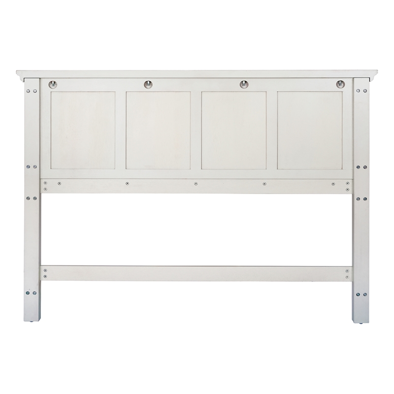 Scranton & Co Queen Bed Headboard in Rustic White Wood Veneer Finish