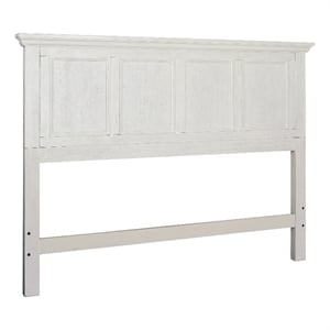 Scranton & Co Queen Bed Headboard in Rustic White Wood Veneer Finish