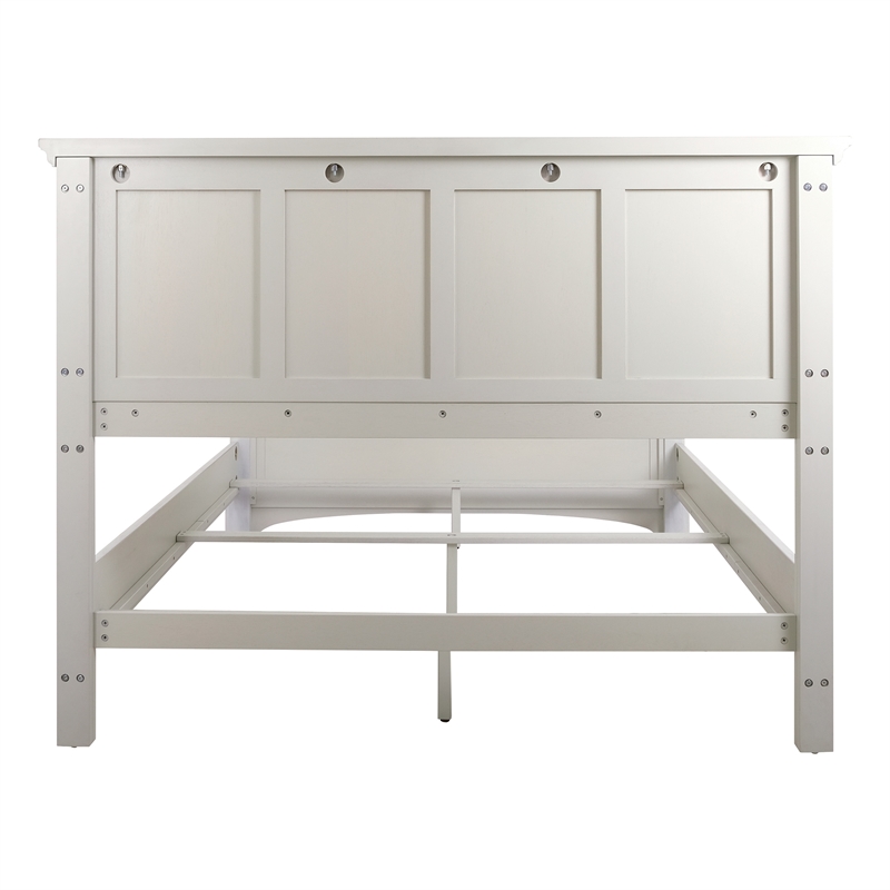 Scranton & Co Queen Bed Set with Headboard and Footboard in Rustic White