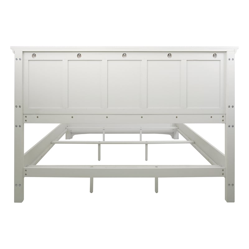 Scranton & Co King Bed Set with Headboard and Footboard in Rustic White