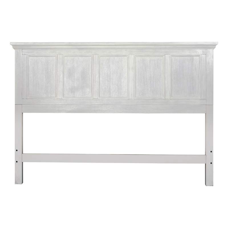 Scranton & Co King Bed Headboard in Rustic White Wood Veneer Finish