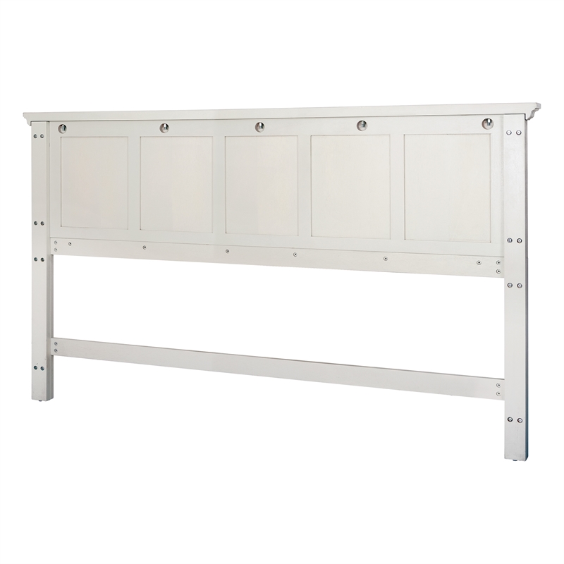 Scranton & Co King Bed Headboard in Rustic White Wood Veneer Finish