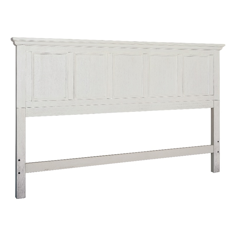 Scranton & Co King Bed Headboard in Rustic White Wood Veneer Finish