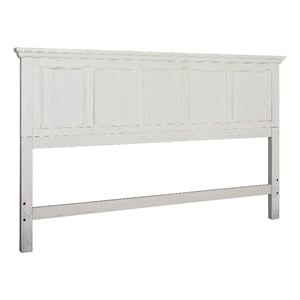 Scranton & Co King Bed Headboard in Rustic White Wood Veneer Finish