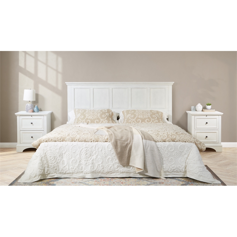 Scranton & Co King 3-Piece Bedroom Set in Rustic White Engineered Wood