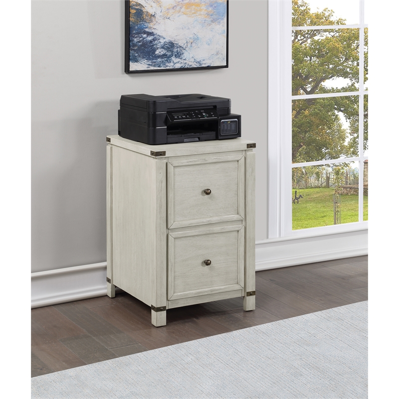Scranton & Co 2-Drawer File Cabinet in Champagne White Oak Finish