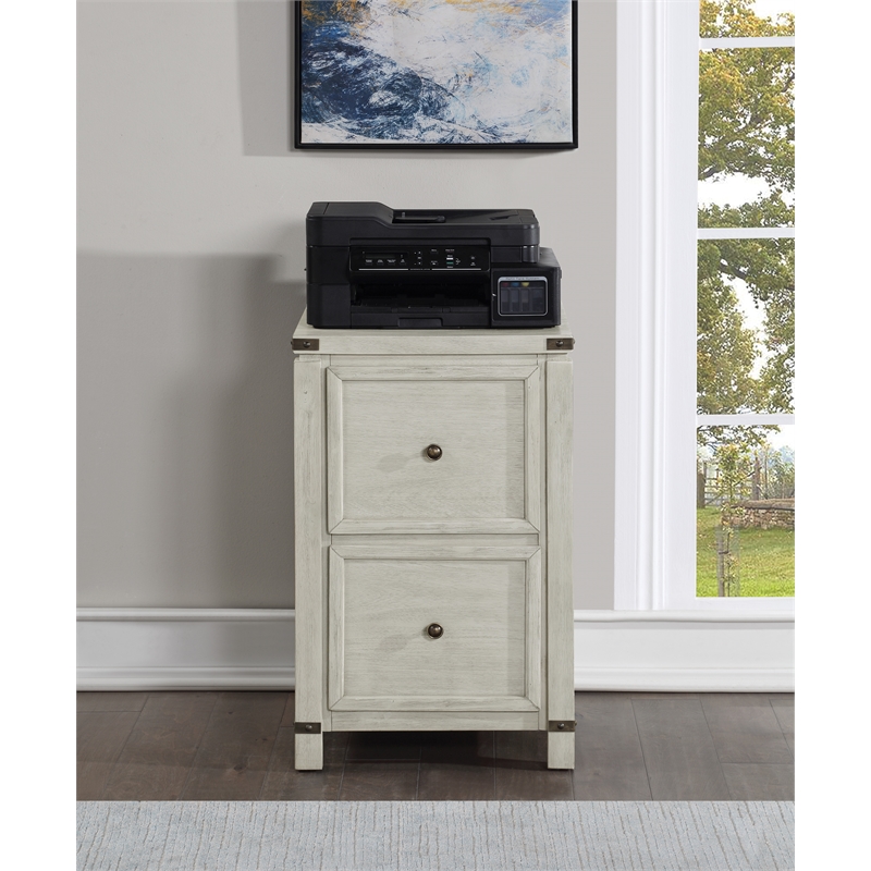Scranton & Co 2-Drawer File Cabinet in Champagne White Oak Finish