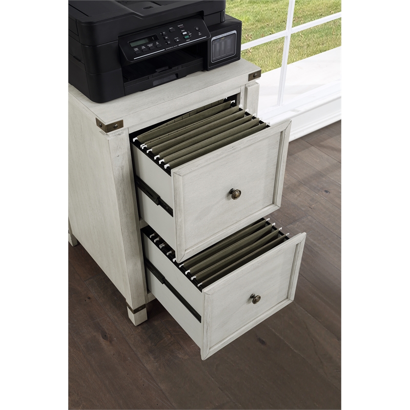 Scranton & Co 2-Drawer File Cabinet in Champagne White Oak Finish