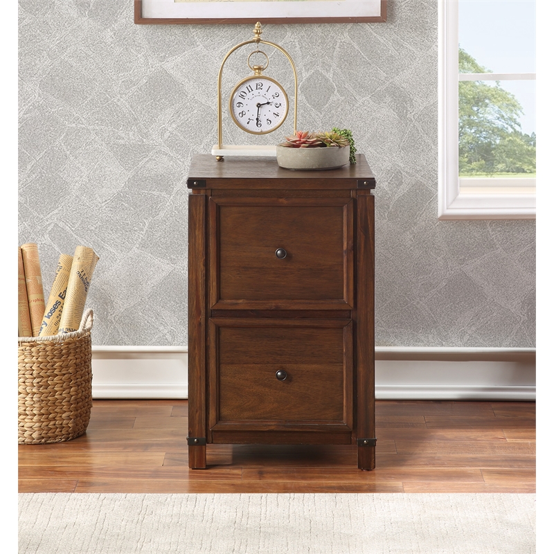 Scranton & Co 2-Drawer File Cabinet in Brushed Walnut Finish