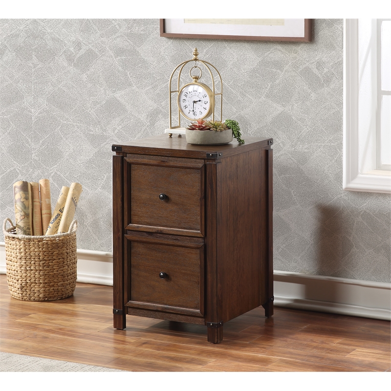 Scranton & Co 2-Drawer File Cabinet in Brushed Walnut Finish