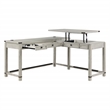 Scranton & Co Sit-to-Stand L-Desk in Champagne Oak Engineered Wood