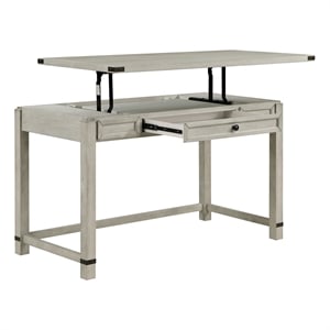 Scranton & Co 48&quot Sit-to-Stand Lift Wood Desk in Champagne Oak Finish