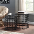 Scranton & Co 2-Piece Nesting Drum Tables in Black Engineered Wood