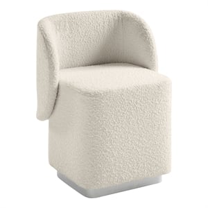 Scranton & Co Vanity Chair in Textured Cream Fabric Fully Assembled