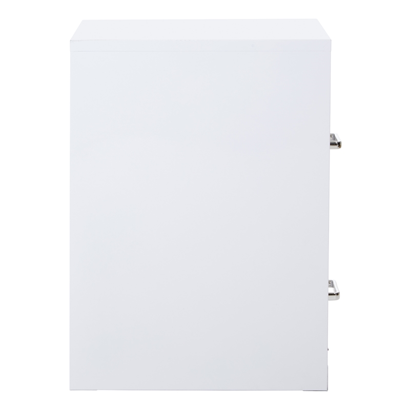 Scranton & Co 2-Drawer Locking Metal File Cabinet in White Assembled