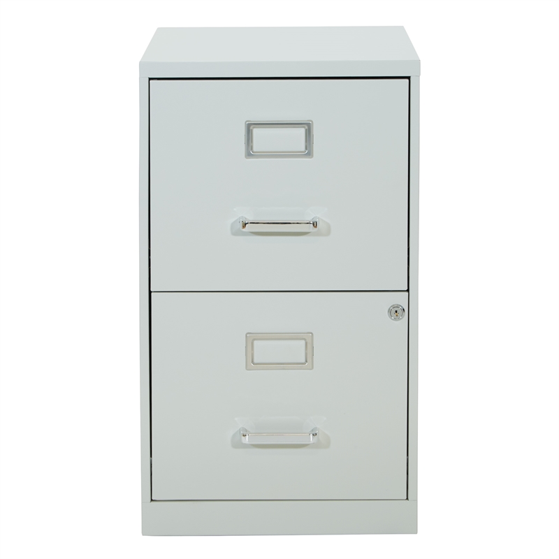 Scranton & Co 2-Drawer Locking Metal File Cabinet in Gray Assembled