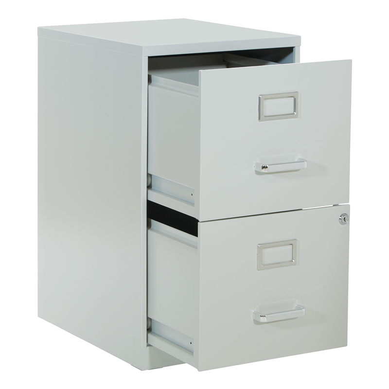 Scranton & Co 2-Drawer Locking Metal File Cabinet in Gray Assembled