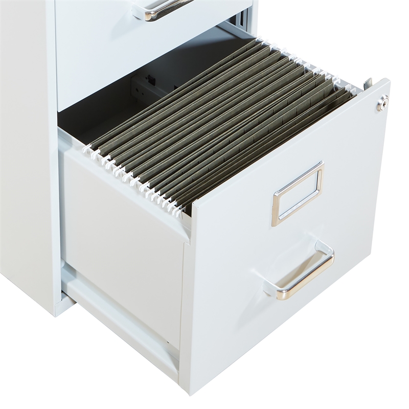 Scranton & Co 2-Drawer Locking Metal File Cabinet in Gray Assembled