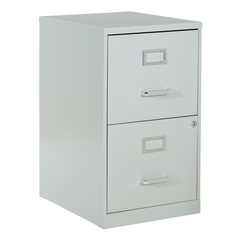 Scranton & Co 2-Drawer Locking Metal File Cabinet in Gray Assembled