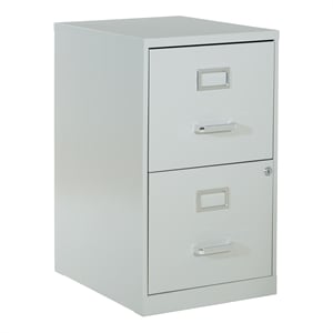 Scranton & Co 2-Drawer Locking Metal File Cabinet in Gray Assembled