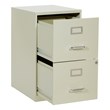 Scranton & Co 2-Drawer Locking Metal File Cabinet in Tan Assembled
