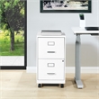 Scranton & Co 2-Drawer Mobile Locking Metal File Cabinet in White