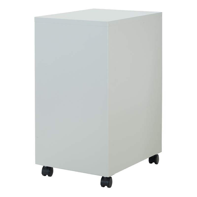 Scranton & Co 2-Drawer Mobile Locking Metal File Cabinet in Gray