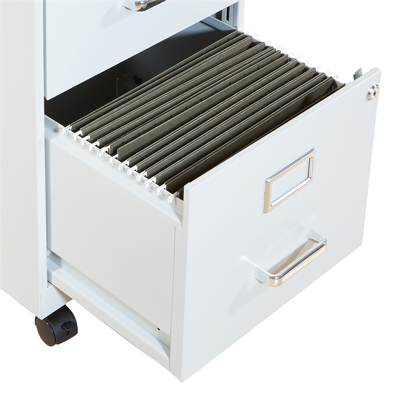 Scranton & Co 2-Drawer Mobile Locking Metal File Cabinet in Gray