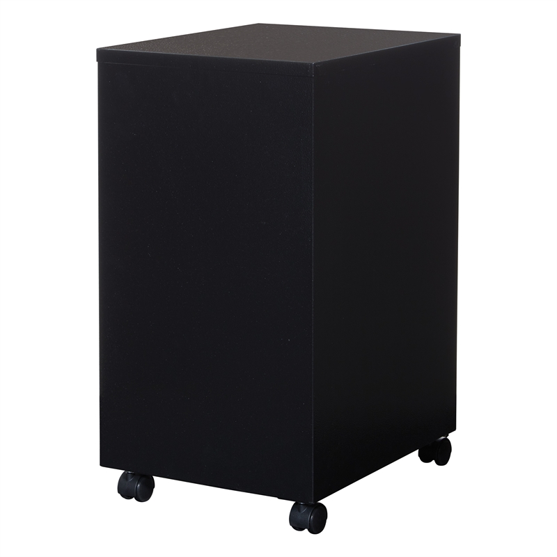 Scranton & Co 2-Drawer Mobile Locking Metal File Cabinet in Black