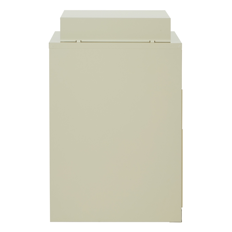 Scranton & Co 3-Drawer Locking Metal File Cabinet with Top Shelf in Tan