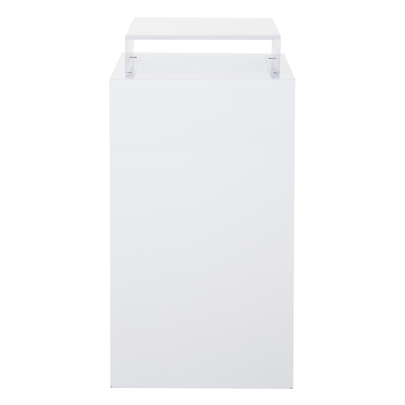 Scranton & Co 3-Drawer Locking Metal File Cabinet with Top Shelf in White