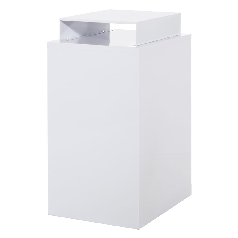 Scranton & Co 3-Drawer Locking Metal File Cabinet with Top Shelf in White