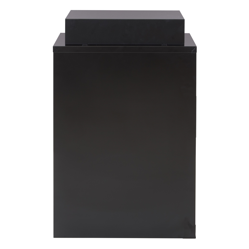Scranton & Co 3-Drawer Locking Metal File Cabinet with Top Shelf in Black