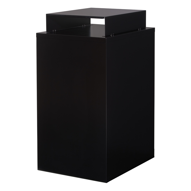 Scranton & Co 3-Drawer Locking Metal File Cabinet with Top Shelf in Black