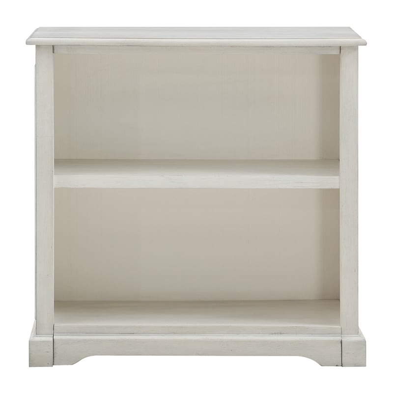 Scranton & Co 2-Shelf Engineered Wood Bookcase in Antique White Finish