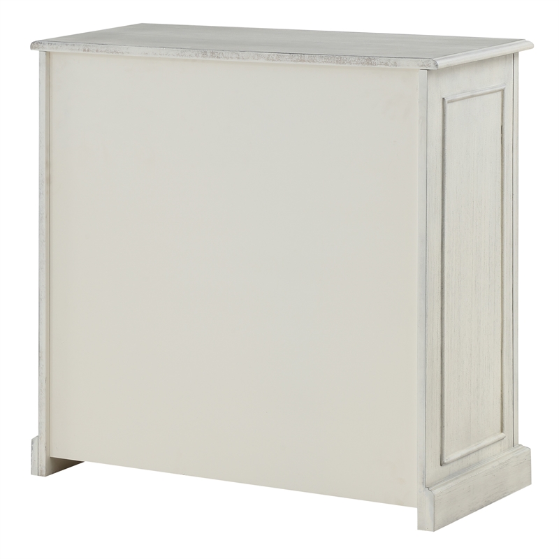 Scranton & Co 2-Shelf Engineered Wood Bookcase in Antique White Finish