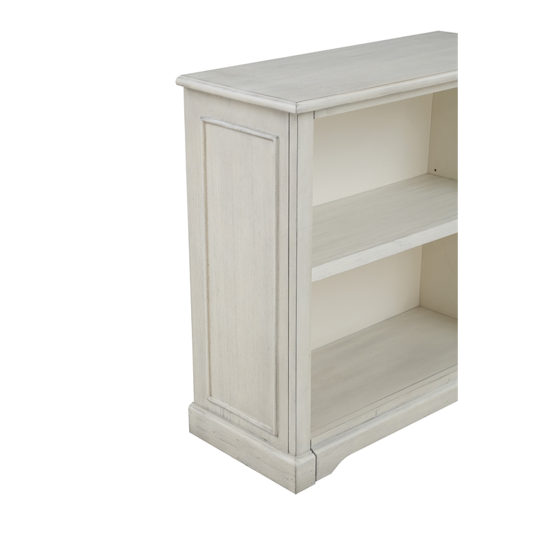 Scranton & Co 2-Shelf Engineered Wood Bookcase in Antique White Finish