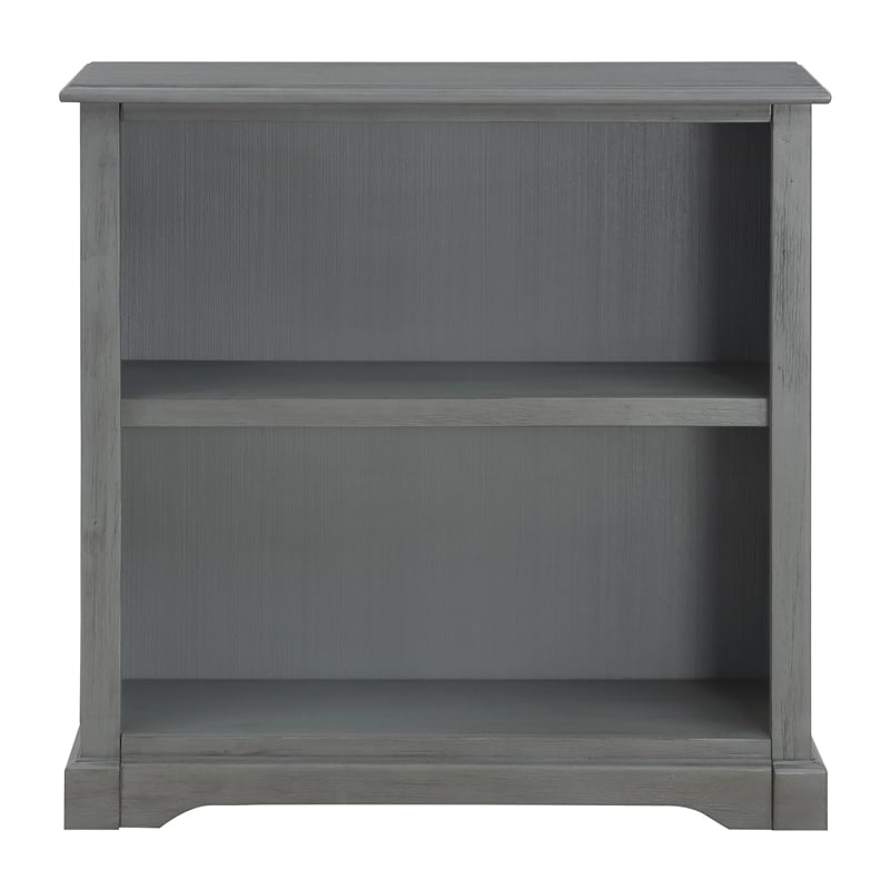 Scranton & Co 2-Shelf Engineered Wood Bookcase in Plantation Gray Finish
