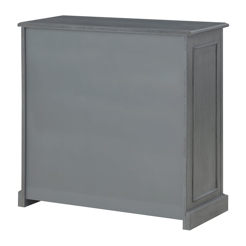 Scranton & Co 2-Shelf Engineered Wood Bookcase in Plantation Gray Finish