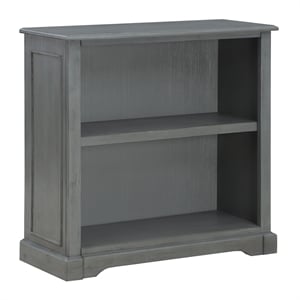 Scranton & Co 2-Shelf Engineered Wood Bookcase in Plantation Gray Finish