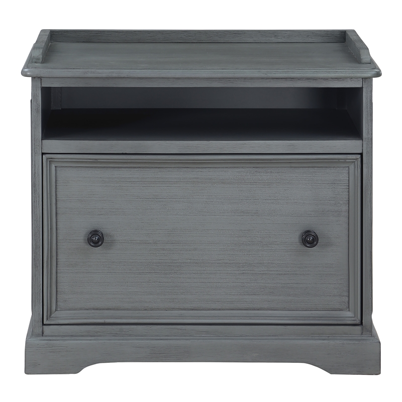 Scranton & Co Engineered Wood Printer and File Cabinet in Plantation Gray