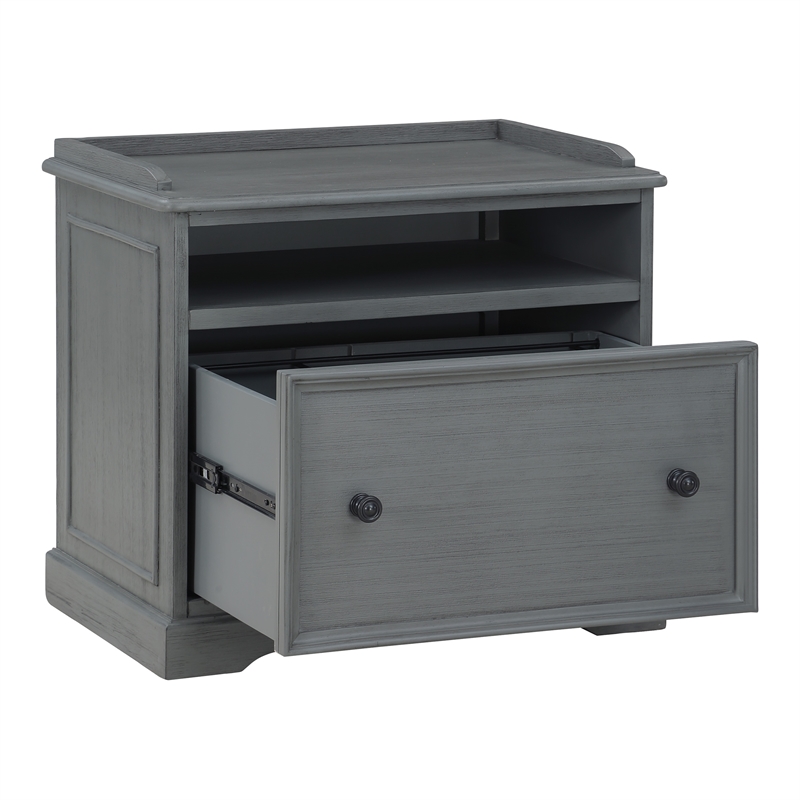 Scranton & Co Engineered Wood Printer and File Cabinet in Plantation Gray