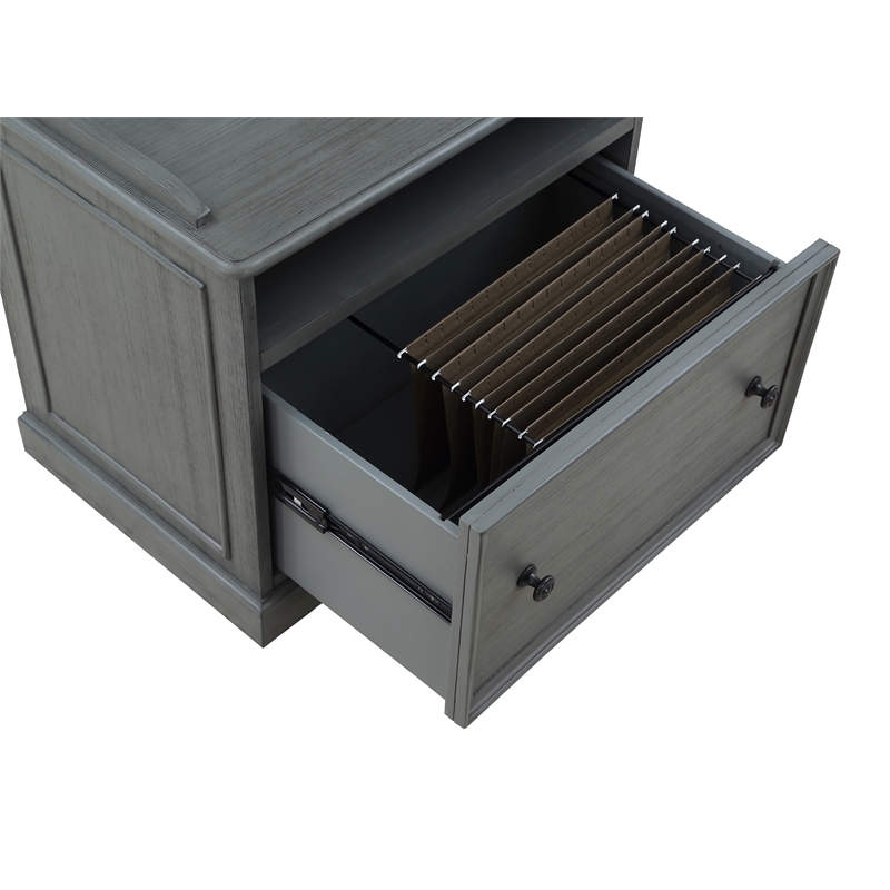 Scranton & Co Engineered Wood Printer and File Cabinet in Plantation Gray